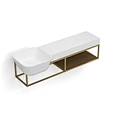 Solid surface Wall-mount basin with shelf