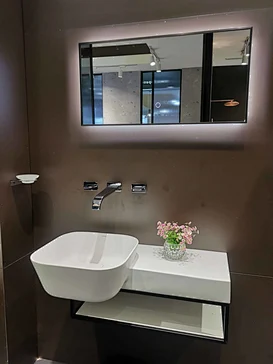 glass basin shelf