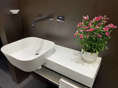 glass basin shelf
