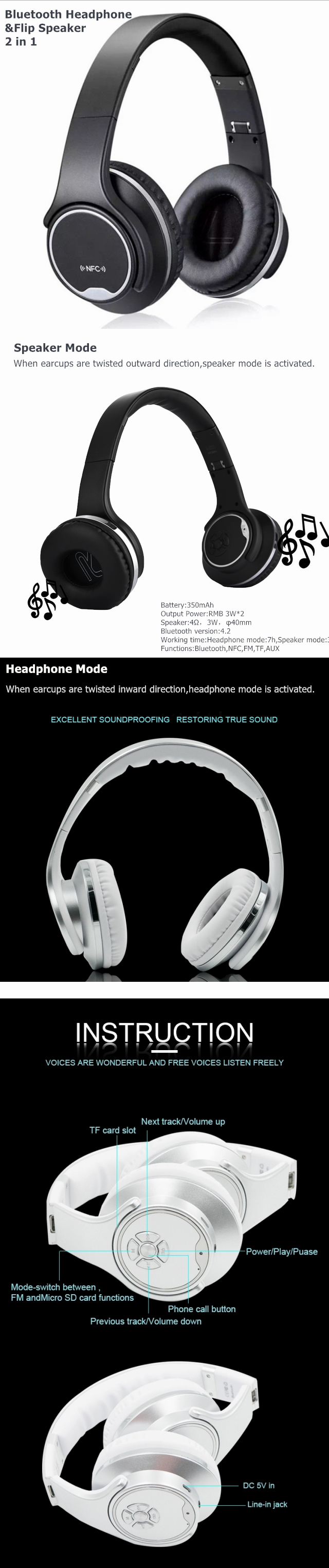 Auriculares Bluetooth con altavoz