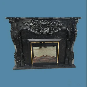 Asian Black Marble Babies Fireplace Mantel/carved fireplace