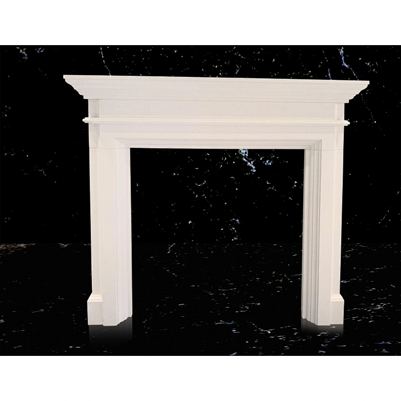 Limestone Carved Continental Mantel Fireplace Surround