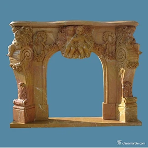 Cherubs Marble Fireplace Mantel/carved marble fireplace surrounds