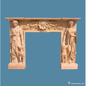 Brown Marble Fireplace Mantel/UK style fireplace surrounds