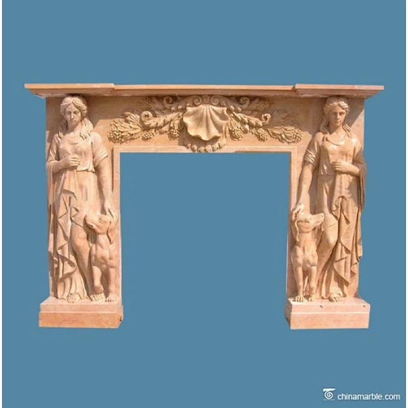 Brown Marble Fireplace Mantel/UK style fireplace surrounds