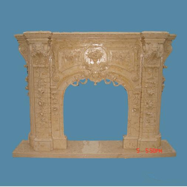 Decorating Natural Travertine Fireplace Mantel/yellow marble fireplaces