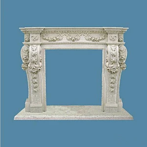Black Granite Stone Marble Fireplace Surround Mantel