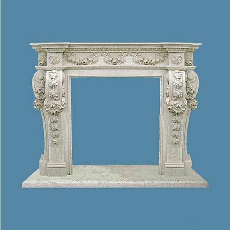 Black Granite Stone Marble Fireplace Surround Mantel