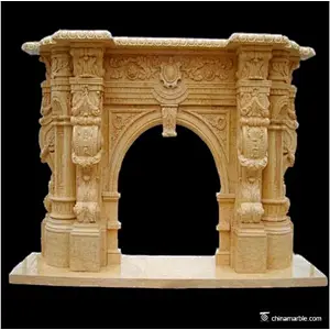stone fireplace mantel/white marble fireplace modern