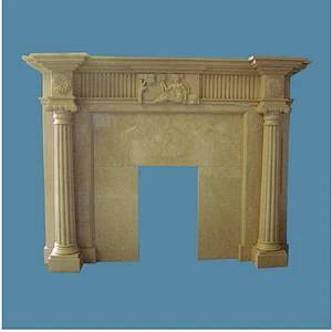 Freestanding Indoor Used Decorative Fireplace Stone Mantel