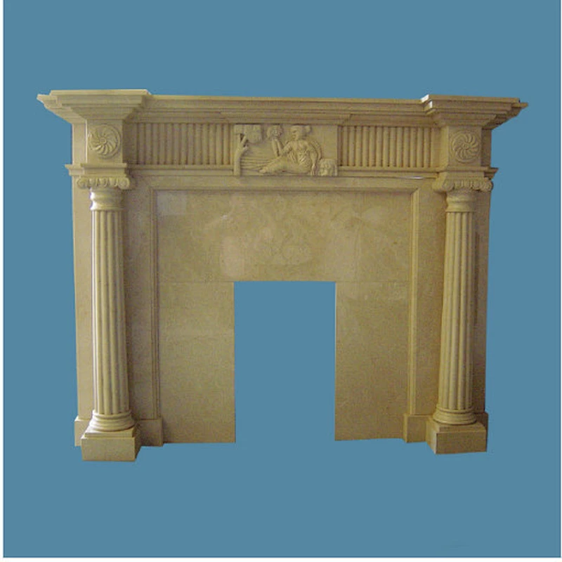 Freestanding Indoor Used Decorative Fireplace Stone Mantel