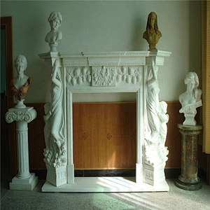 Marble Mantle Fire Place/natural marble fireplaces/carved fireplace