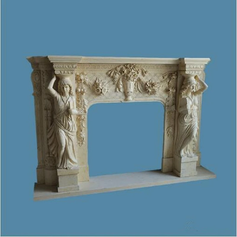 Italian Carrara Green Marble Fireplace/stone fireplace mantles