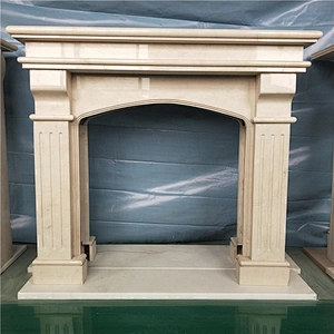 Yellow Antique Marble Fireplace Frame Mantels/single fireplace standing
