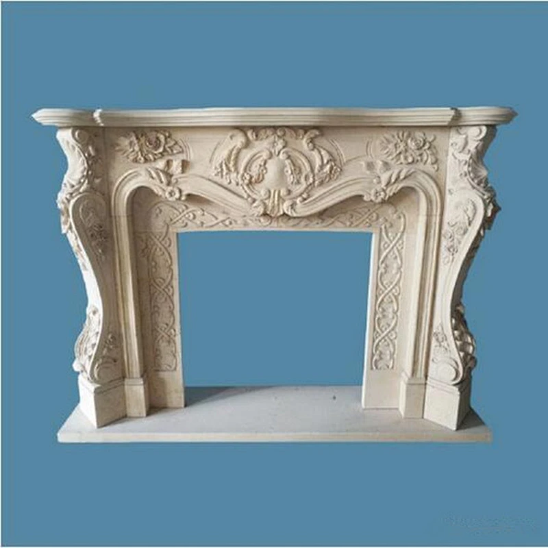 Limestone Fireplace Mantel/brown fireplace surrouds