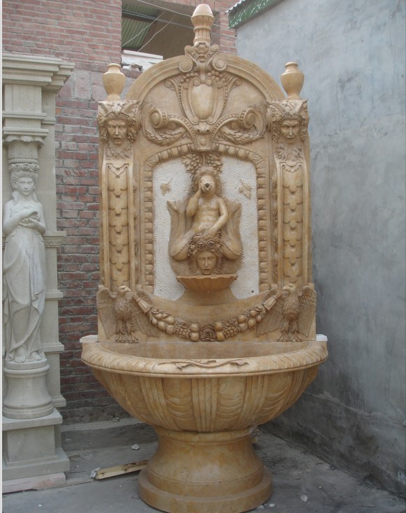 outdoor wall fountain waterfalls/limestone fountain