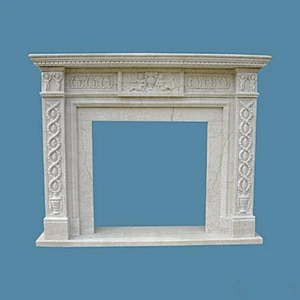 Whole sale Home Decoration White Marble Mantel fireplace surround