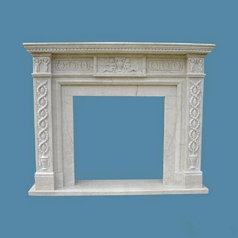 Whole sale Home Decoration White Marble Mantel fireplace surround