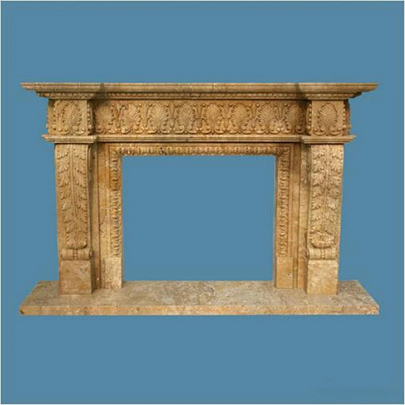 Decorating Natural Travertine Fireplace Mantel/yellow marble fireplaces
