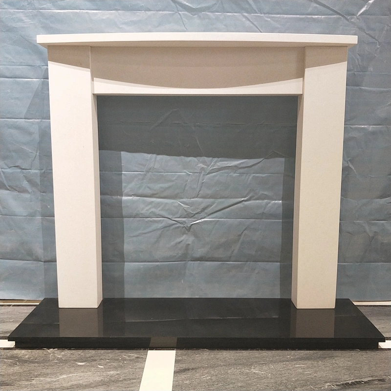 White Aegean limestone fireplace mantel/firaplace surrounds