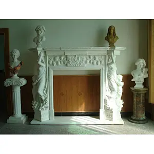 Practical and attractive fireplace mantel /limestone fireplace surround