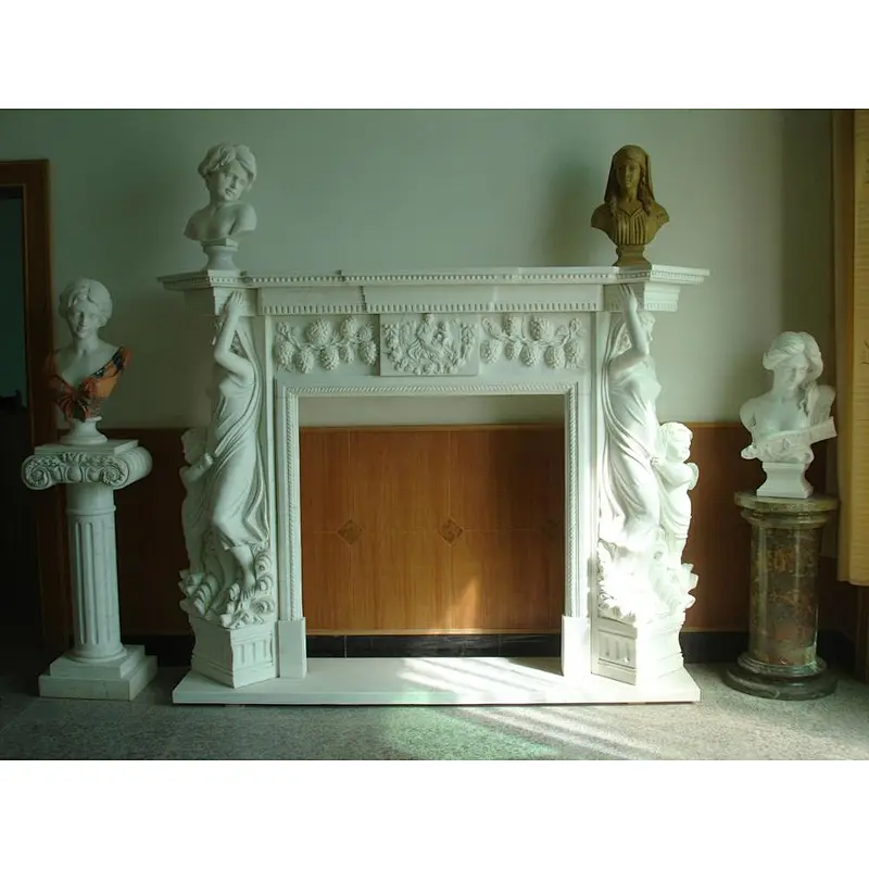 Practical and attractive fireplace mantel /limestone fireplace surround