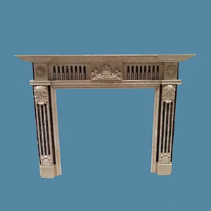 flower carved modern fireplace/marble fireplace