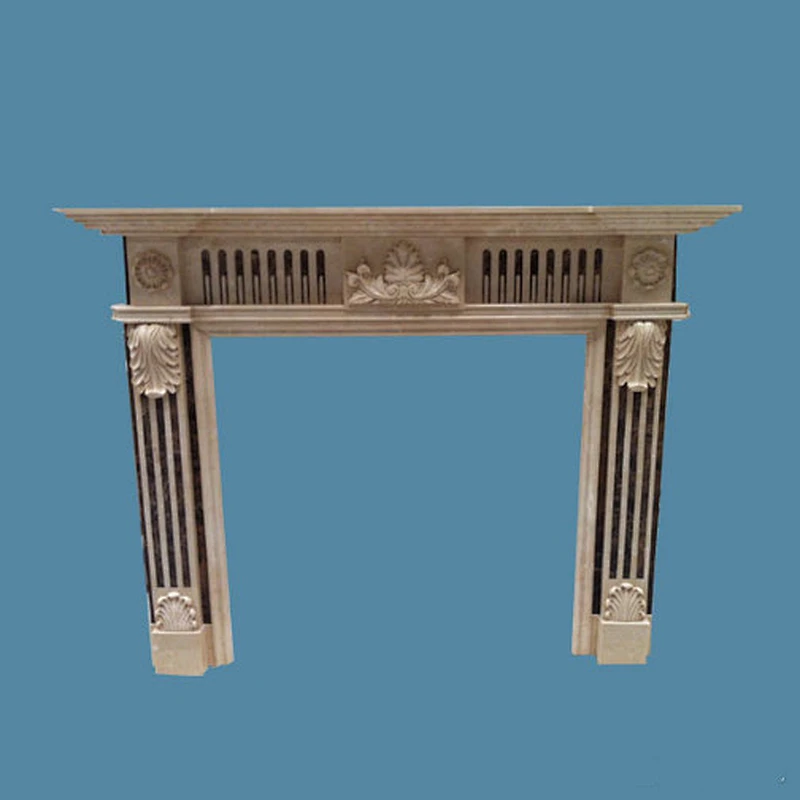 flower carved modern fireplace/marble fireplace
