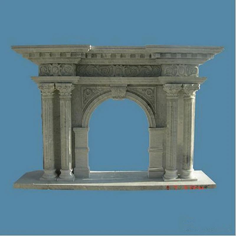 Black Granite Stone Marble Fireplace Surround Mantel