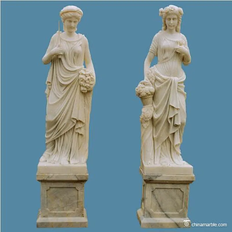 Garden Marble Lady Lamps Light Statue