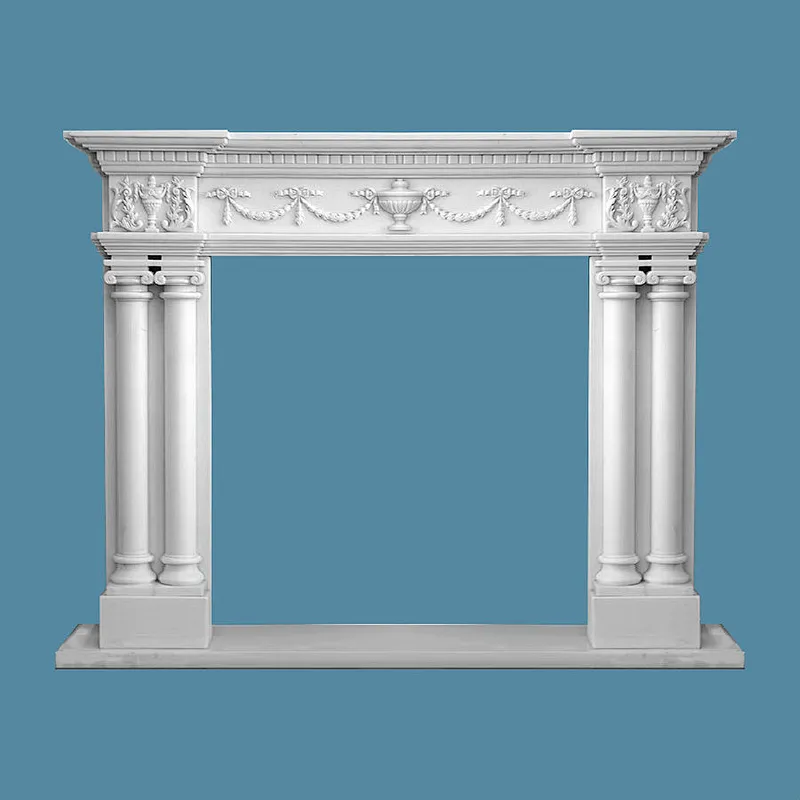 column fireplace mantel/pillar fireplace/carved fireplace mantels