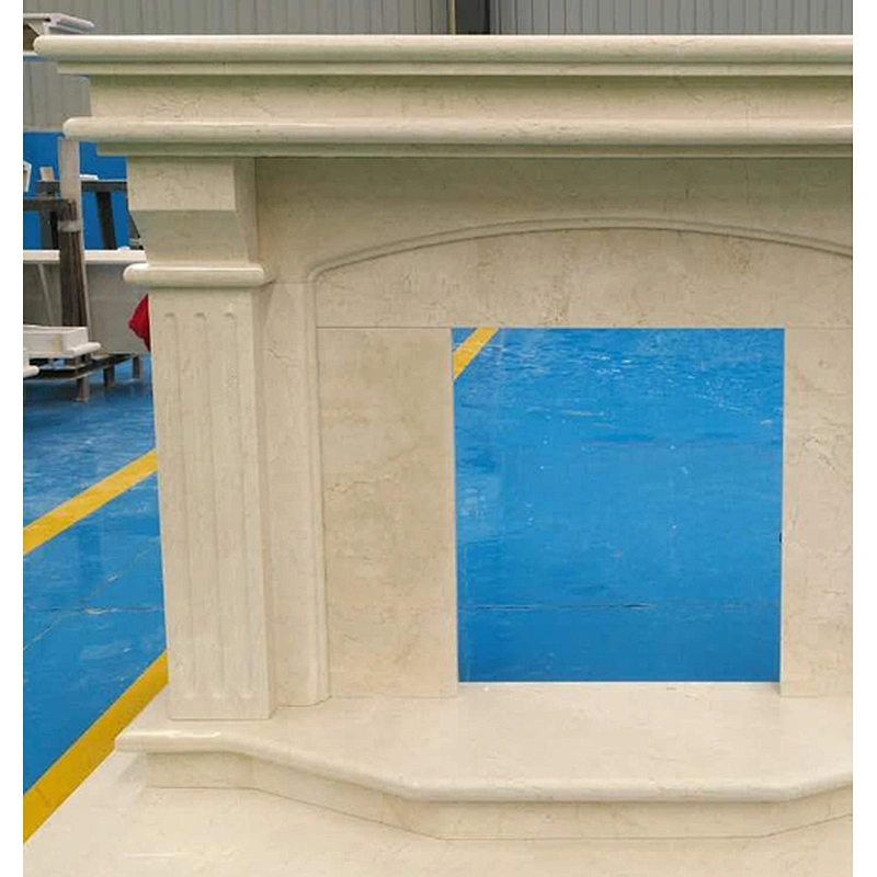 Modern Simple Style Marble Stone Beige Fireplaces with Cheap Price