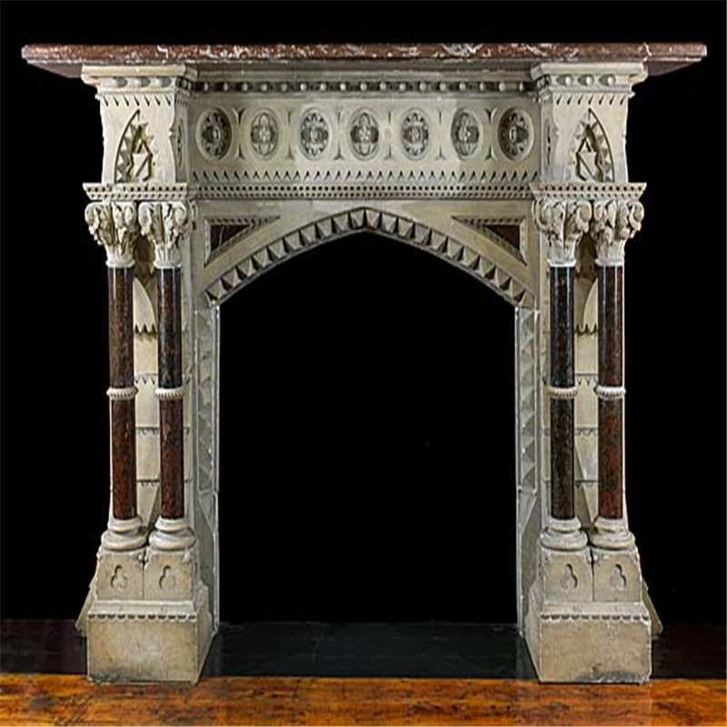Carved Marble Fireplace/Classic retro natural marble fireplace