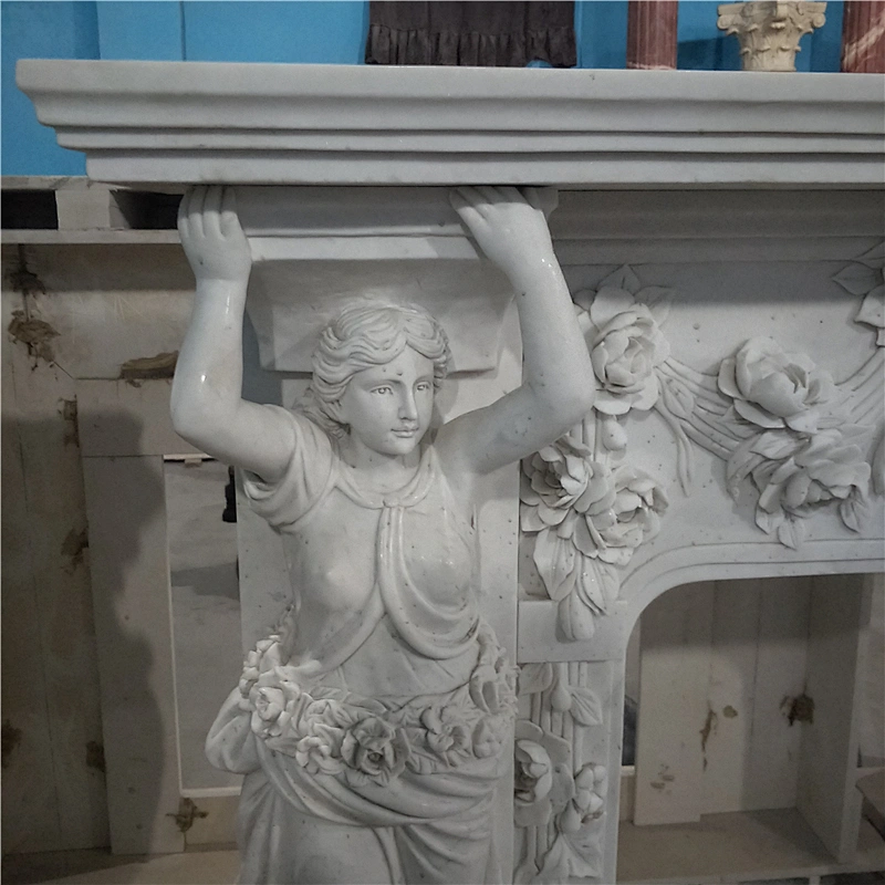 Hand Carved White Natural Stone Marble Fireplace Prices/fireplace mantels