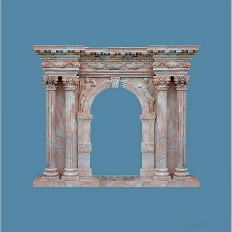 Beautiful and atmospheric Pillar Carved marble Fireplace Mantel