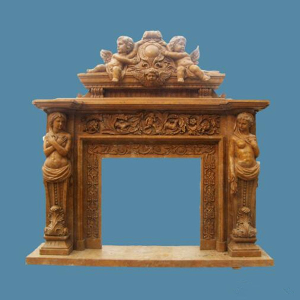 Manufactured Antique Red Stone Fireplace/marble fireplace
