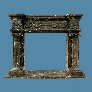 Black Granite Stone Marble Fireplace Surround Mantel
