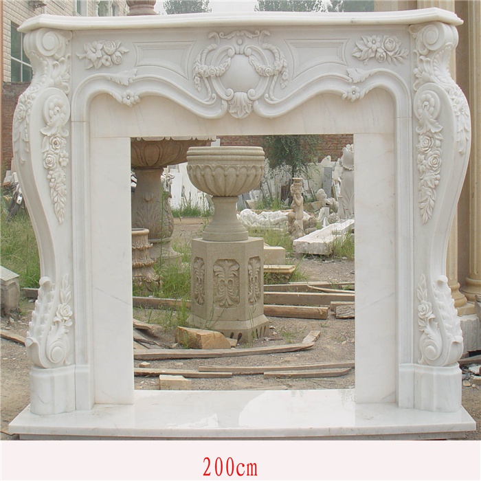 White Marble Fireplace/Marble Fireplace/Fireplace Mantel White Marble