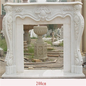 White Marble Fireplace/Marble Fireplace/Fireplace Mantel White Marble
