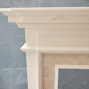 White Marble Freestanding Fireplace Mantle for Home Decoration