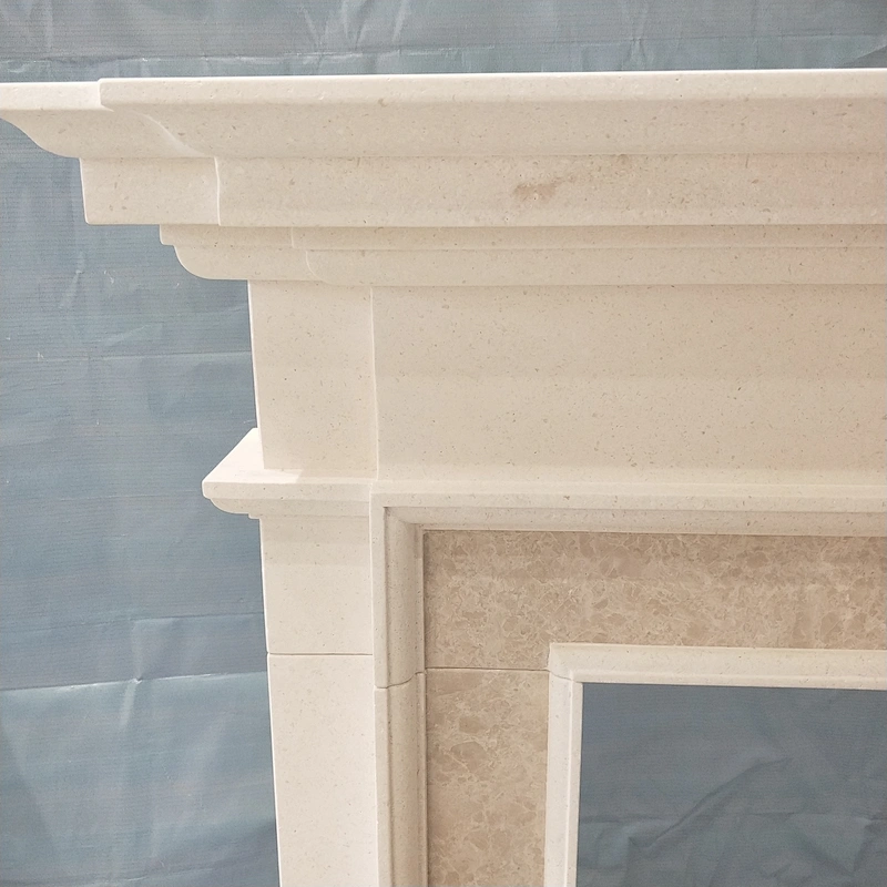 White Marble Freestanding Fireplace Mantle for Home Decoration