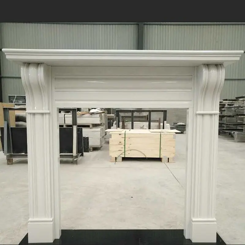Indoor Freestanding Carving Marble Fireplace Mantels Surround