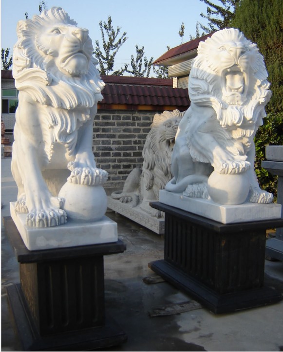 roaring lion statue/antique stone statues/life-size stone statue