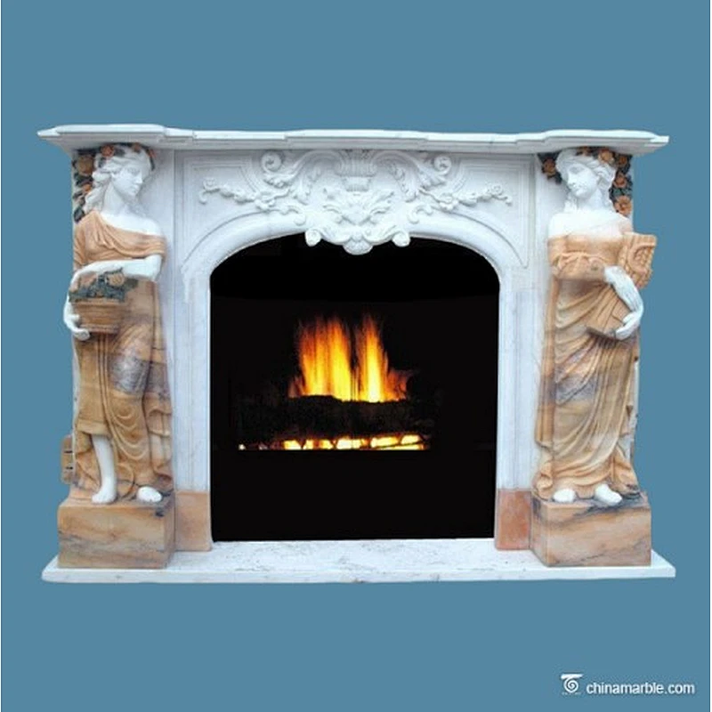 Cherubs Marble Fireplace Mantel/carved marble fireplace surrounds