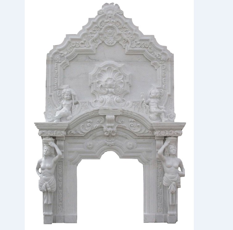 modern fireplace/marble fireplace surround/indoor double fire place