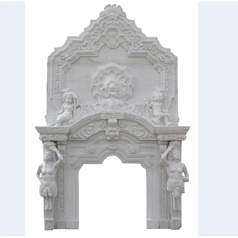 modern fireplace/marble fireplace surround/indoor double fire place
