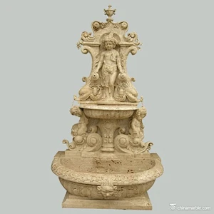 stone boy fountain garden outdoor/water wall fountain garden