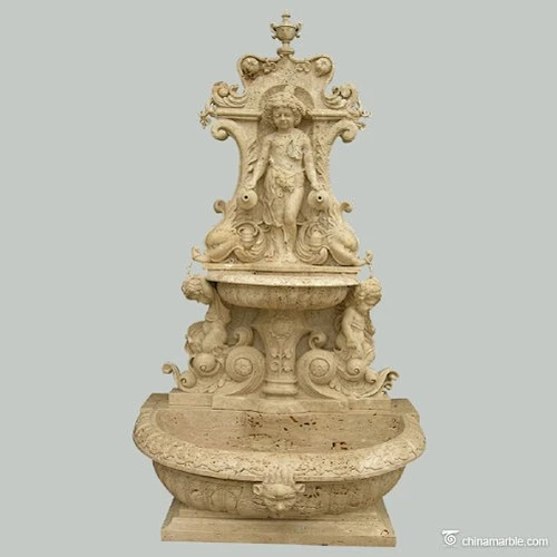 stone boy fountain garden outdoor/water wall fountain garden