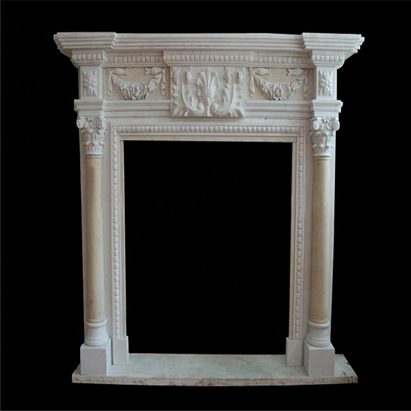 Modern Style Freestanding White Stone Fireplace Surround/marble fireplace mantels