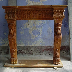 Marble Stone Fireplace Surround Ideas With Lions/fireplace mantel